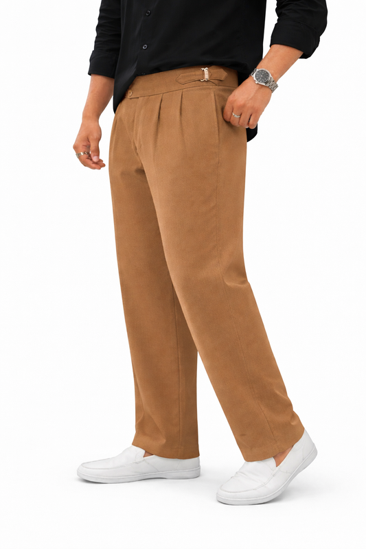 Korean Style Gurkha Pants – Premium Coffee Brown | SM FIT
